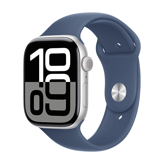 Apple Watch 10 46mm Aluminium med Sport Band - Denim tilbud