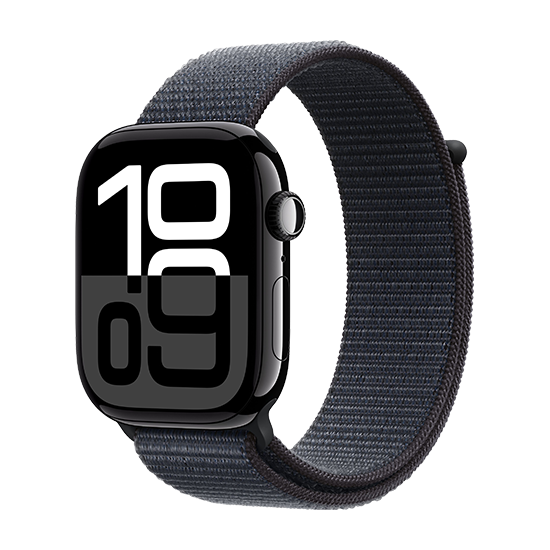 Apple Watch Series 10 46mm Aluminium med Sport Loop - Sort