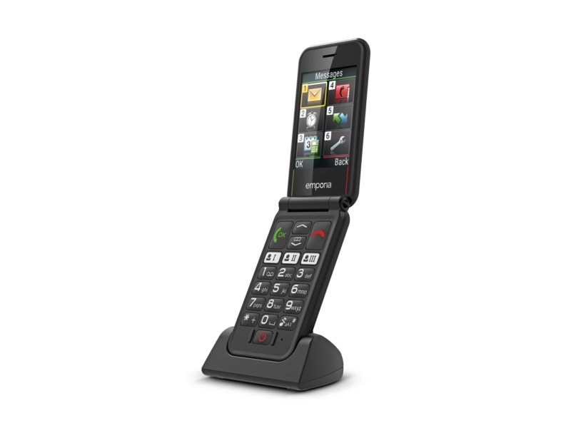 Simplicityglam, Vend, Single Sim, 7,11 Cm (2.8"), Bluetooth, 1300 Mah, Sort fra Emporia
