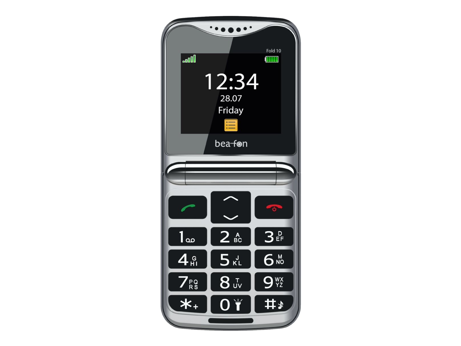 Beafon Fold10, Muslingeskal, Single Sim, 5,59 Cm (2.2"), Bluetooth, 1000 Mah, Sort, Sølv fra Bea-fon Mobile