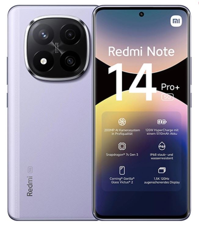 Xiaomi Redmi Note 14 Pro Plus 5g (256gb Lavender Purple) fra