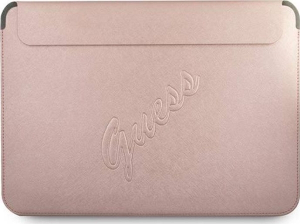 Bag   Sleeve Gucs13pusaspi 13 Inch Pink Pink Saffiano Script fra Guess
