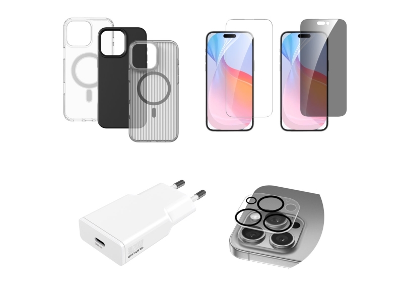 541190, Sort, Grå, Transparent, Hvid, 9h, Apple, Iphone 16 Pro, 230 G, 45 Mm fra 4smarts
