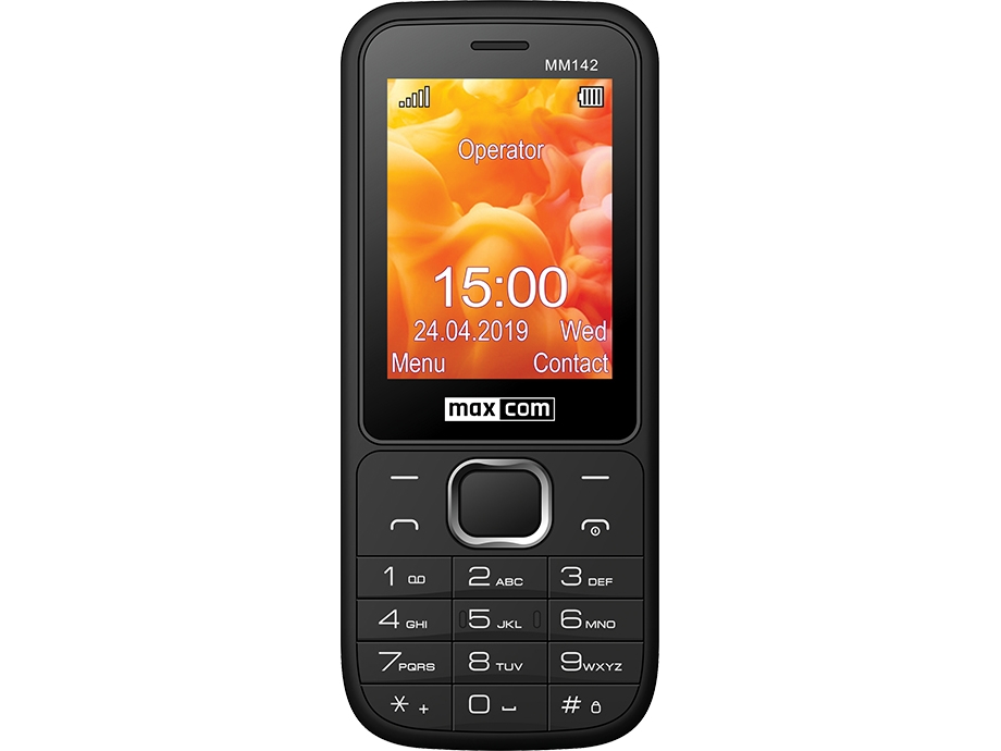 Maxcom Mm 142, Menu, Dual Sim, 6,1 Cm (2.4"), 0,3 Mp, 1400 Mah, Sort fra Maxcom Memory Gmbh