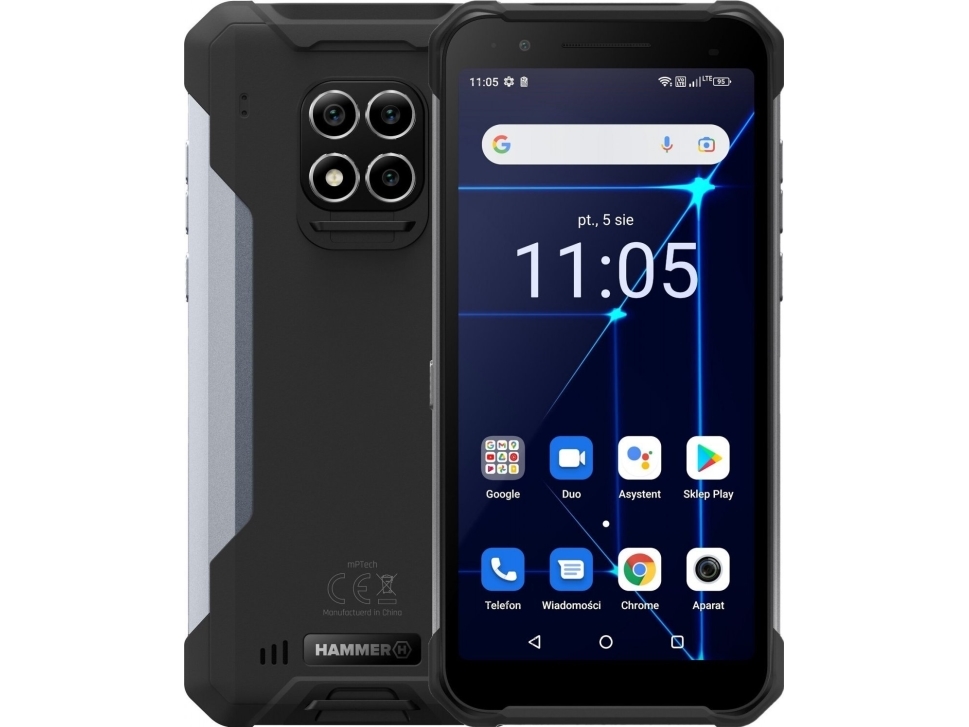 Hammer Construction, 15,2 Cm (6"), 6 Gb, 128 Gb, 16 Mp, Android 12, Sort, Sølv fra Myphone