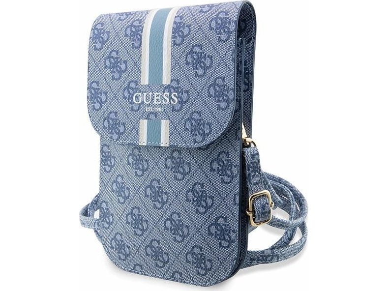 4g Stripes   Crossbody Telefonpose (blå) fra Guess