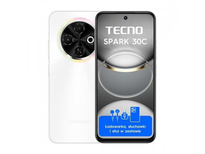 Spark 30c 6 128gb Hvid Smartphone (4894947051784) fra Tecno