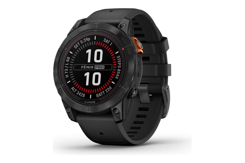 Fnix 7 Pro Solar   Skifergrå   Sportsur Med Bånd   Sort   32 Gb fra Garmin