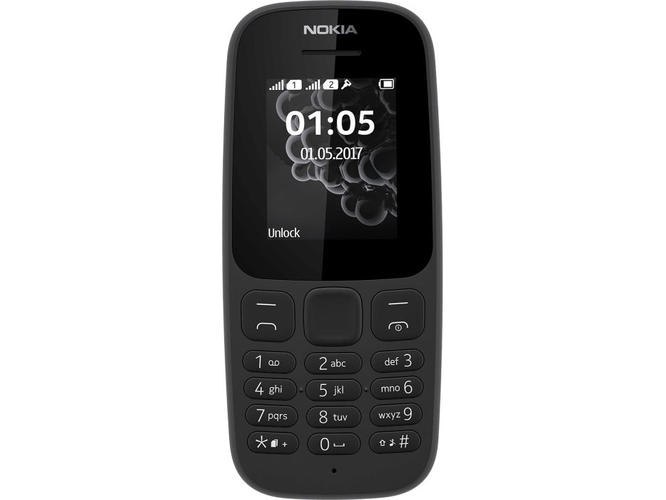 105, Menu, Dual Sim, 4,57 Cm (1.8"), 128 X 160 Pixel, 800 Mah, Sort fra Nokia