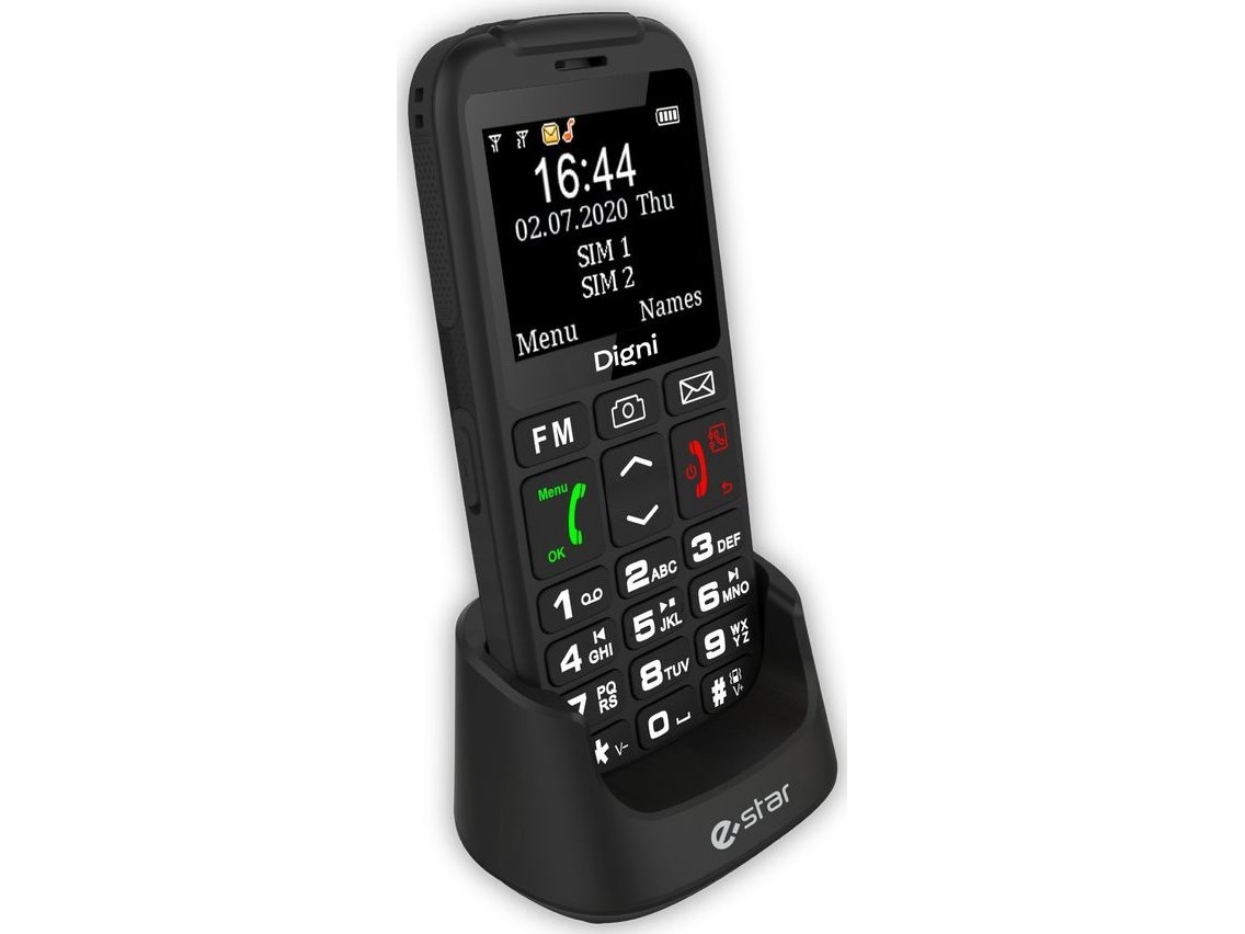 Digni Talk Senior Phone Dual Sim Sort Sort Mobiltelefon fra Estar